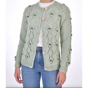 FANM MON AVA Cotton Button Front Cardigan Sweater NWT M/L